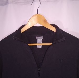 CHAMPION Organics New V-neck Zipup Sweater Black